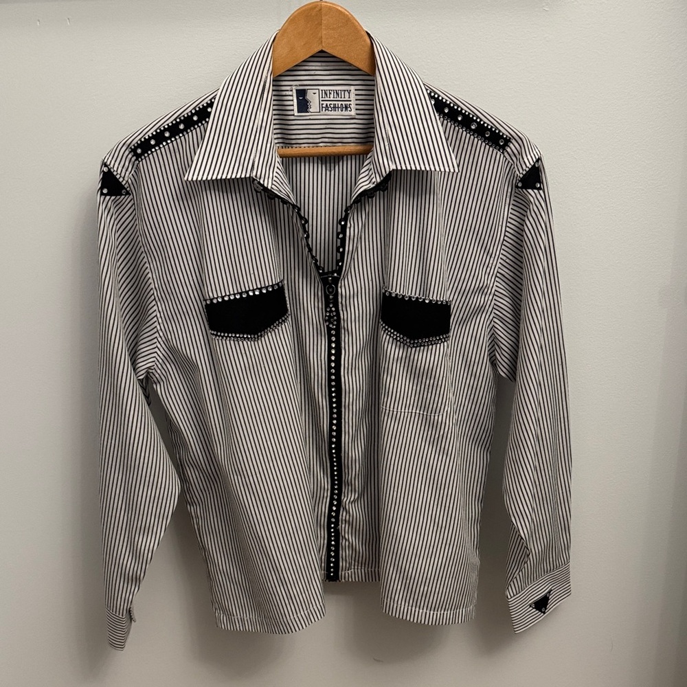 Striped Bedazzled Blouse